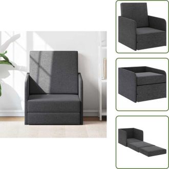 vidaXL The Living Store Poltrona Letto Convertibile Grigio Scuro in Tessuto - Poltrona letto