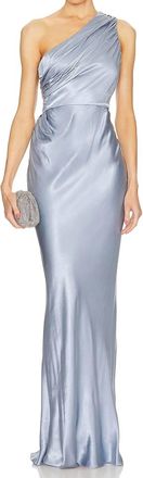 Shona Joy La Lune Gathered One-Shoulder Maxi Dress In Powder Blue