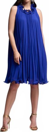 Joseph Ribkoff Pleated Swing Dress In Royal Sapphire