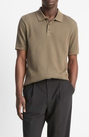 Vince Textured Stretch Cotton Polo in Dome at Nordstrom Rack, Size X-Large
