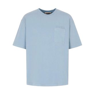 Marni T-Shirts, male, Blue, Size: M Short Sleeve Tee