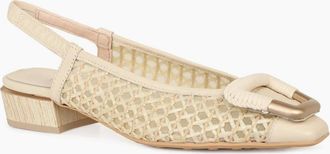 Hispanitas Womens Azucena Womens Low Heeled Slingbacks - Tan - Size: 5