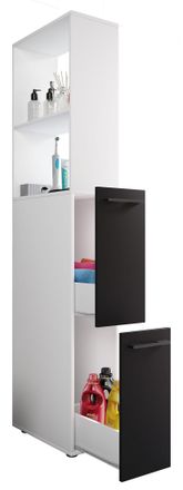 ebuy24 Vcm Gabinete De Ba&ntilde;o De Madera Muebles De Ba&ntilde;o Gabinete De Nicho Divisor De Habitaci&oacute;n Gabinete Alto Dimensiones Aprox. Al. 183 X An. 25 X P. 50 Cm - 