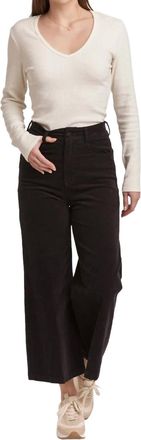 Dear John Denim Aubrey Baby Cord Wide Leg Jean In Black