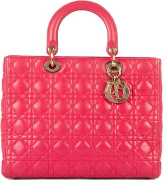 Dior Borsa a mano Lady Dior in pelle Cannage - Rosa