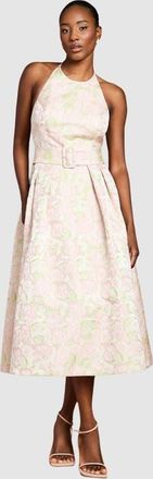 Coast Halter Neck Midi Dress in Neutral at Nordstrom, Size 12