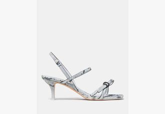Kate Spade New York Loop Snakeskin Kitten Heel Sandals