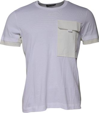 Dolce & Gabbana Mens White Cotton Crew Neck Short Sleeves T-Shirt