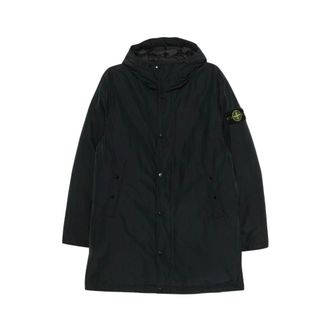 Stone Island Heren, Mantels, Zwart, Maat: XL Leer