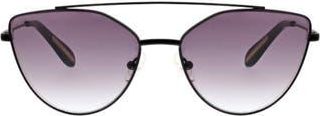 BCBGeneration 60mm Metal Browline Cat Eye Sunglasses in Matte Black at Nordstrom Rack