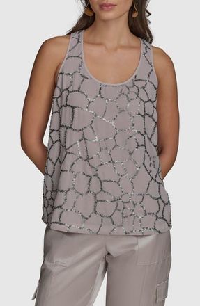 DKNY Sequin Tank in Clay at Nordstrom, Size X-Large