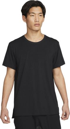 Nike Yoga Dri-Fit Solid Color Round Neck Short Sleeve Black DM7826-010