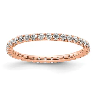 Diamond2Deal 14k Rose Gold Lab Grown Diamond Eternity Wedding Band Ring 1/2Ct Clarity- VS Color- D-E
