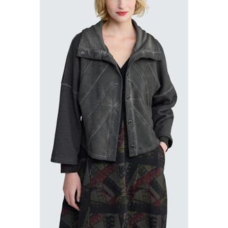 Luukaa D'Celli Vera Cropped Sculptural Jacket in Misty Black at Nordstrom, Size X-Large