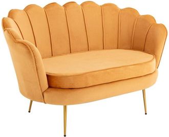 Pascal Morabito Divano 2 posti conchiglie in Velluto Giallo senape - DANDELION di Pascal Morabito