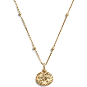 Awe Inspired Zodiac Pendant Necklace in Scorpio/14K Gold Vermeil at Nordstrom