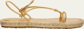 Gianvito Rossi Metallic Nappa Leather Espadrille Sandals