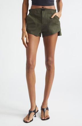 Coperni Technical Tailored Wool Blend Shorts in Green Khaki Green at Nordstrom, Size 10 Us