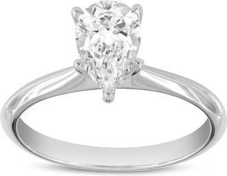 LuvMyJewelry Nadine 14K White Gold Pear Lab Grown Diamond Solitaire Engagement Ring - 2.01 Ct