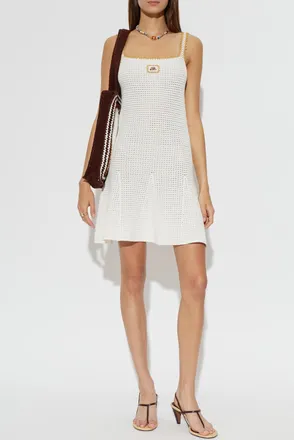 Casablanca Short Dress With Straps, Womens, White