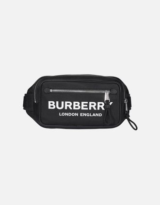 Burberry Mens Logo Print Nylon Belt Bag - Black - Size: UNI