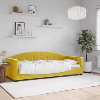 vidaXL Sof&aacute; Cama Sin Colch&oacute;n Terciopelo Amarillo 80x200 Cm Vidaxl