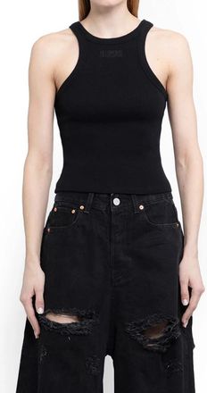 VETEMENTS Zwarte Racing Tanktop Limited Edition - Dames - Tops zonder mouwen - Zwart - M - Katoen - Tops