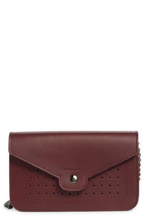 Longchamp Perforated Leather Wallet on a Chain in Brandy at Nordstrom Rack