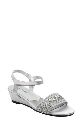 David Tate Indigo Wedge Sandal in Silver at Nordstrom Rack, Size 6.5