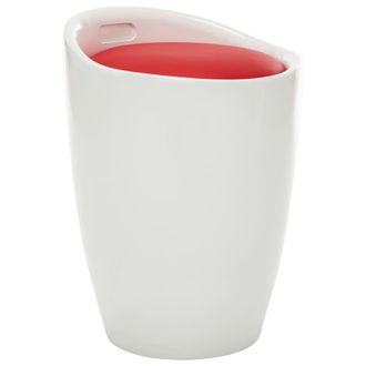 vidaXL Taburete De Almacenamiento De Cuero Sint&eacute;tico Blanco Y Rojo Vidaxl