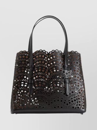 Alaia laser-cut tote bag detachable strap