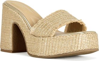 Azalea Wang Aniket Platform Sandal in Beige at Nordstrom, Size 11