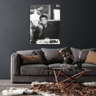 Queence Acrylglasbild »Muhammad Ali« Mann Schwarz-Weiss Stars Fine Art-Print in Galeriequalität