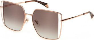 Police Womens SPLL37 56 08FC Sunglasses - Gold - One Size