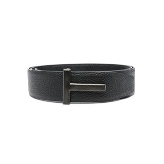 Tom Ford Belts, unisex, Black, 95 CM, Reversible Leather T Belt