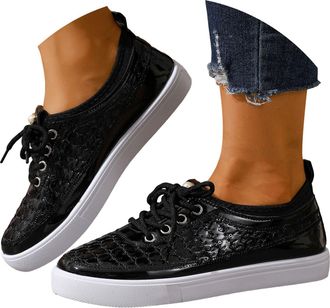 Generic Womens Casual Walking Shoes Fashion Lace Up Low Top Round Toe Flat Sneakers Indoor Outdoor Lightweight Non Slip Rubber Outsole Tennis Shoes Womens Sli