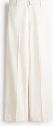 H&M Wide High Waist Jeans in White at Nordstrom, Size 18