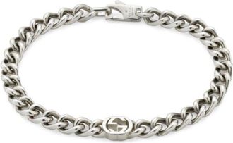 Gucci Interlocking G Sterling Silver Chain Bracelet - YBA843736001