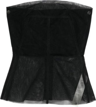 Rick Owens Black Transparent Strapless Top
