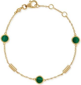 Astley Clarke Gold Stilla Malachite Station Bracelet at Nordstrom