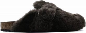 Solea Womens Aspen Fur Clogs In Bark