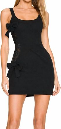 Dress The Population Lace Side Bow Mini Dress In Black