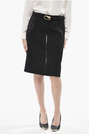 Gucci Wool-Blend Zip-Up Longuette with Belt size 42