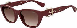 Moschino Sunglasses Rectangle Full Rim, Burgundy Frame And Brown Gradient Lens Mos130/s0Lhfha