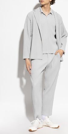 Homme Plissé Issey Miyake Pleated Blazer, Mens, Grey