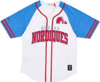 Mitchell & Ness NHL Oefendag Knoopsluiting Jersey - Heren - Fitness - Veelkleurig - M - Katoen - Fitness