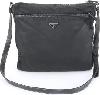 Prada Black Nylon Leather Shoulder Bag (Pre-Owned)