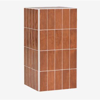 Sklum Mesa Auxiliar Para Jard&iacute;n Cuadrada 30x30 Cm En Cemento Y Azulejos Bongani Sklum