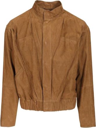 Giorgio Armani Suede-lambskin Jacket - male - Giorgio Armani - Leather Jackets - Beige - M - Jackets