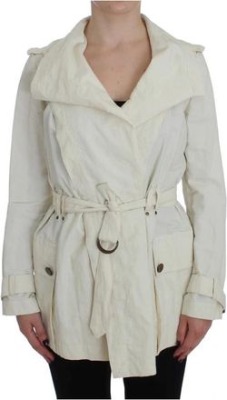 Plein Sud Wrap Trench Jacket - Dames - Trenchcoats - Wit - S - Katoen - Jassen